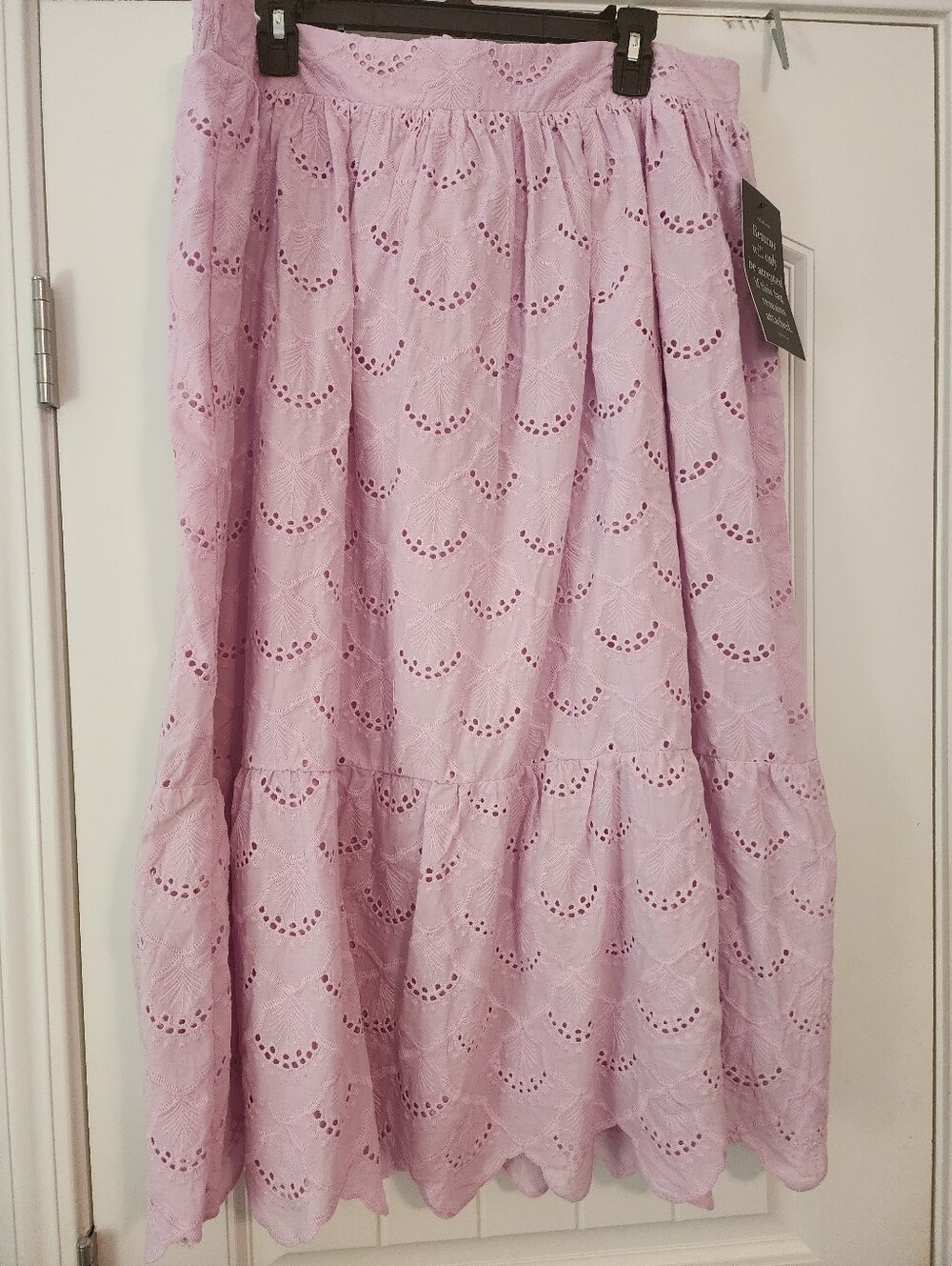 Hyacinth House NWT Lilac Eyelet Lace Midi Skirt XXL Soft Girl Quiet Luxury